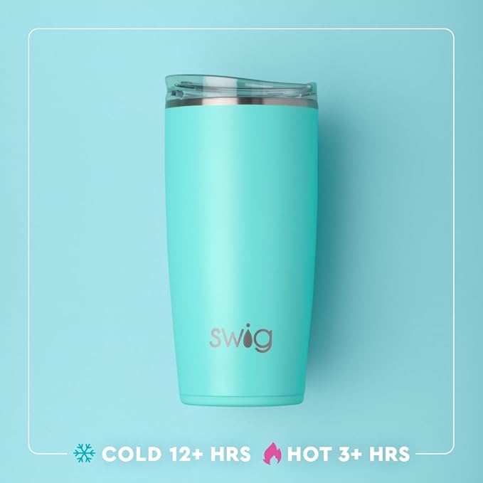 Swig Life 22oz Insulated Tumbler, Travel Coffee Tumbler with Lid, Cup Holder Friendly Travel Coffee Mug, Stainless Steel, 22 oz Tumblers, Reusable Insulated Mug with Lid (Candy Crush)