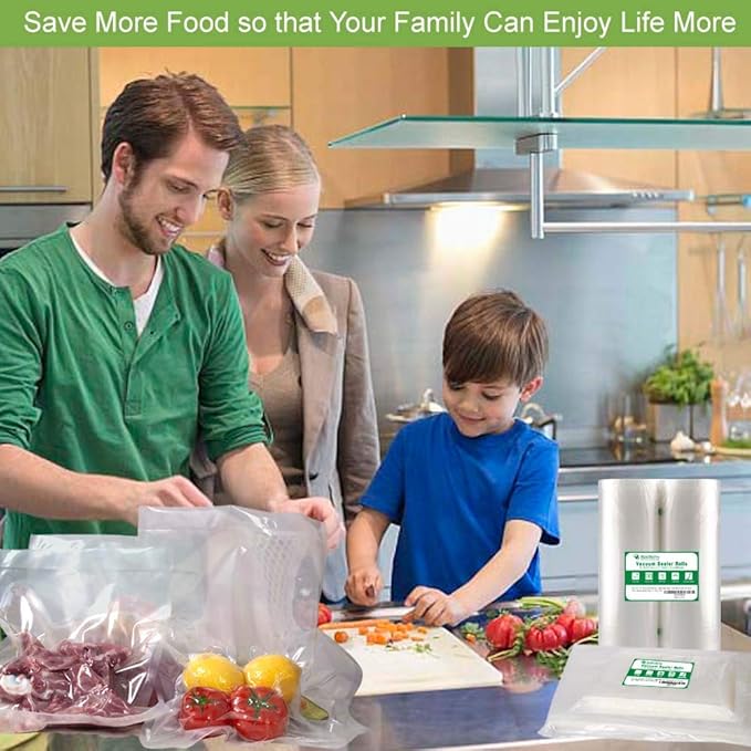 MakMeFre 100 Gallon Size 11x16Inch Vacuum Freezer Sealer Bags for Food, BPA Free, Heavy Duty Commercial Grade, Sous Vide Vaccume Safe,Vaccume Seal Pre-Cut Bag