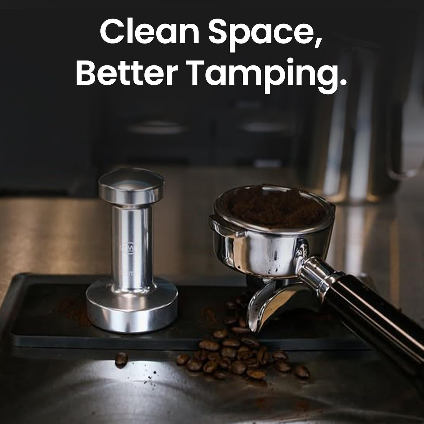 Rattleware Premium Black Espresso Tamping Mat 8.75" x 3" β Dense and Durable Non Slip Rubber β Heat Resistant Countertop Protection β Barista Coffee Station Essentials