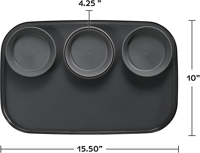 madesmart dipware 3 Bowl Serving Tray, Collapsible & Removable Dip Bowls for Charcuterie, Guacomole, Snacks, Veggies, Premium Dishwasher & Microwave Safe, Multipurpose Plate & Bowl, Lime