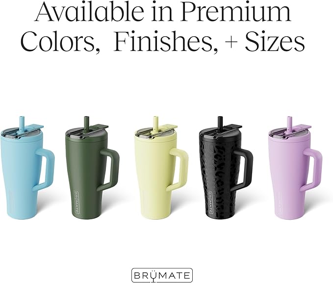 BrüMate Era Flip 30oz Tumbler with 100% Leakproof Covered Straw Lid | Hygienic Covered Straw | Insulated Stainless Steel Water Bottle with Handle | Cup Holder Friendly | BPA-Free (Neon Pink)