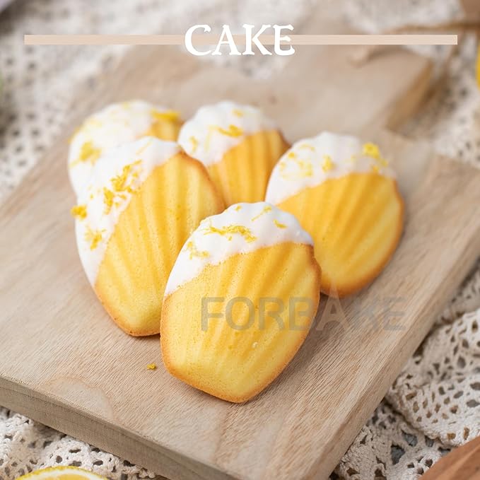 2-Pack Madeleine Pan β 12-Cavity French Shell Cake Mold, Non-Stick Golden Carbon Steel Baking Pan for Classic Madeleines, Tea Cakes & Cookies