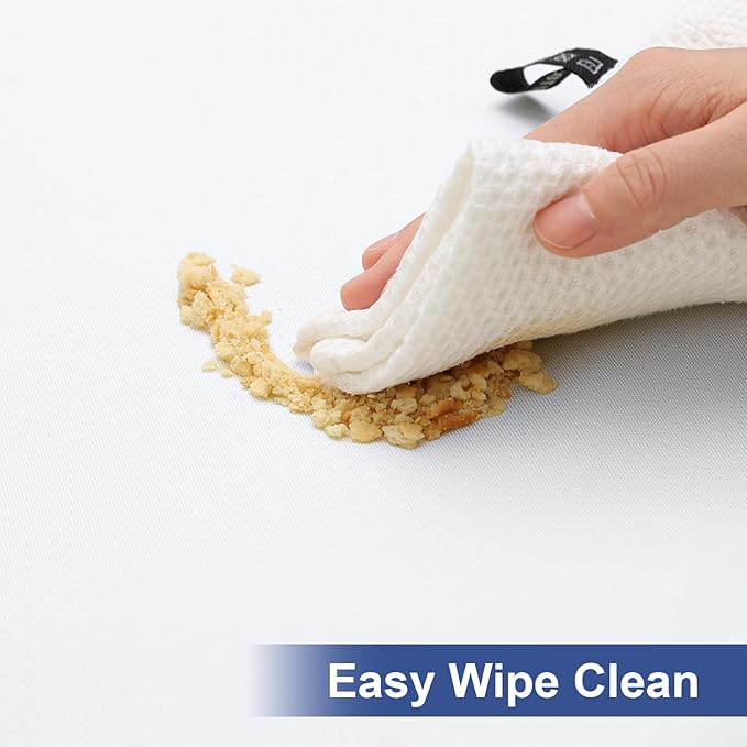 homing Rectangle Table Cloth Cover, Waterproof Polyester Elastic Fitted Tablecloth, Fits for 5 Foot Folding Tables, Washable Table Protector for Picnic, Camping, Outdoor (White, 36" x 60")