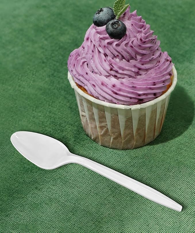 1000PCS Disposable Plastic Teaspoons Bulk Spoons White Silverware Reusable Heavy Duty Disposable Cutlery Plastic Utensils Flatware for Home Restaurant Party Picnic Camping Travel (Teaspoon-1000pcs)