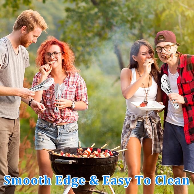 Serving Tongs, Kitchen Tongs,Buffet Tongs, XEVOM Stainless Steel Food Tong Serving Tong,small tongs, Serving Utensils (9 Inch)