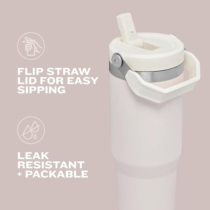 STANLEY IceFlow 2.0 Flip Straw Tumbler with Handle 30 oz | Twist On Lid and Flip Up Straw | Leak Resistant Water Bottle | Insulated Stainless Steel | BPA-Free | Meadow