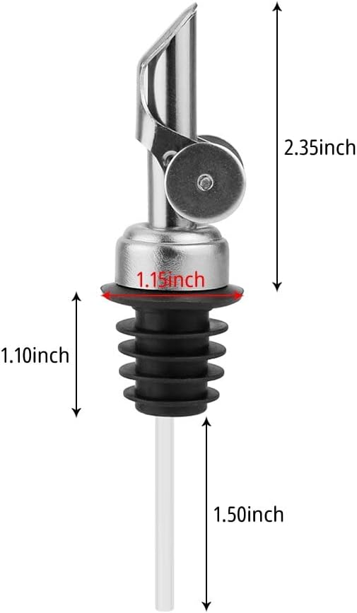 MEETSWEET Olive oil dispenser nozzle, stainless steel automatic opening and closing nozzle, leak proof, suitable for olive oil, vinegar, wine, and other liquid bottles (green 2 pcs)