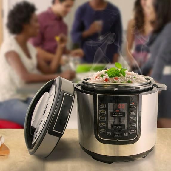 6 Quart Digital Pressure Cooker with 14 Preset Cooking Functions – Stainless Steel Electric Multi-Cooker with Slow Cook, Keep Warm, and Auto Shut-Off