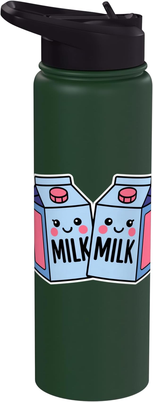 Milk Carton Kawaii Cute Smiling Milk Stainless Steel Insulated Water Bottle