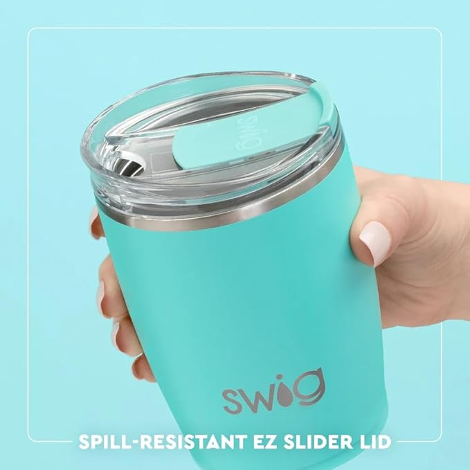 Swig Life 12oz Insulated Tumbler, Travel Coffee Tumbler with Lid, Cup Holder Friendly Travel Coffee Mug, Stainless Steel, 12 oz Reusable Insulated Coffee Mug (Saturdays in Tallahassee)