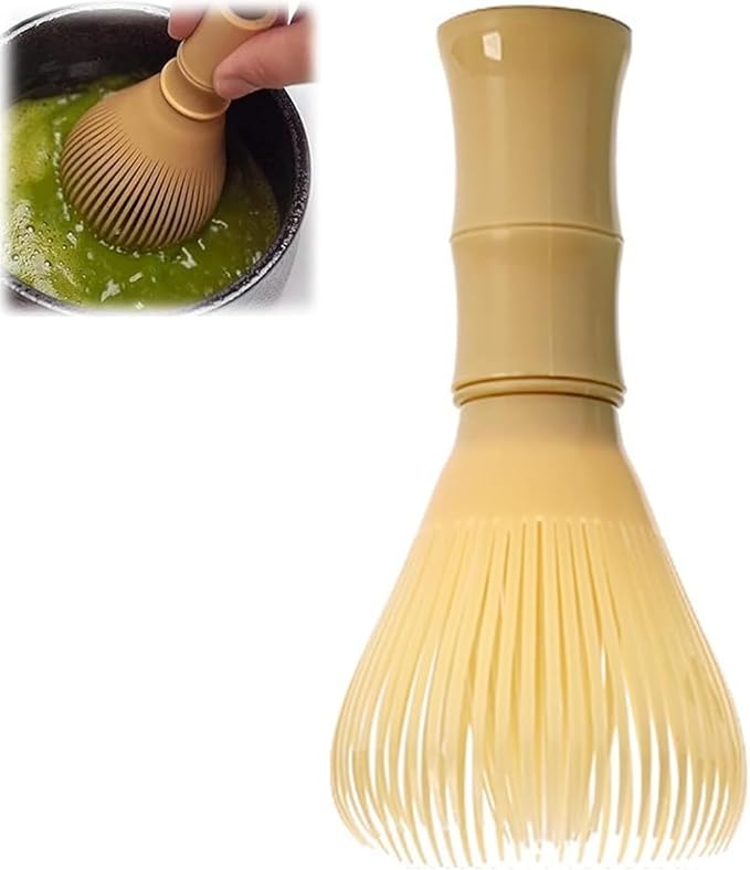 Matcha Whisk, PP Resin Matcha Stirrer, Traditional Handcrafted Japanese Matcha Tea Mixer Brush Mixing Tool Accessory for Tea Preparation (Yellow)