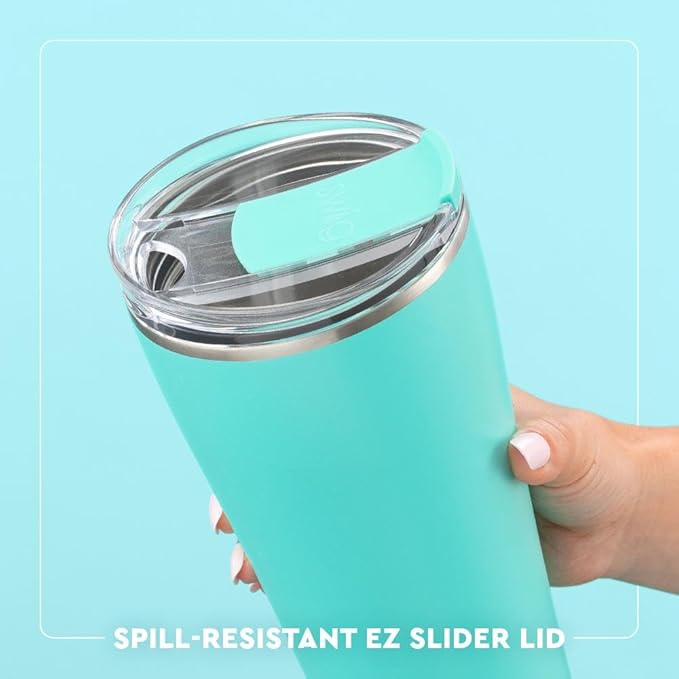 Swig Life 32oz Insulated Tumbler, Travel Coffee Tumbler with Lid, Cup Holder Friendly Travel Coffee Mug, Stainless Steel, 32 oz, Reusable Insulated Mug with Lid (Mahjong)