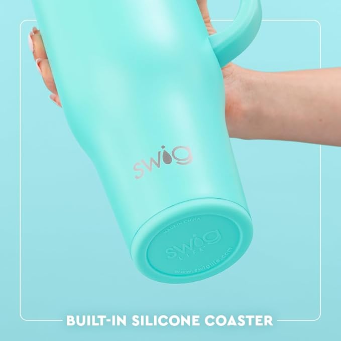 Swig Life 40oz Mega Mug, 40oz Tumbler with Handle and Straw, Extra Large Insulated Tumblers, Cup Holder Friendly Travel Mug (Tacky Lights)