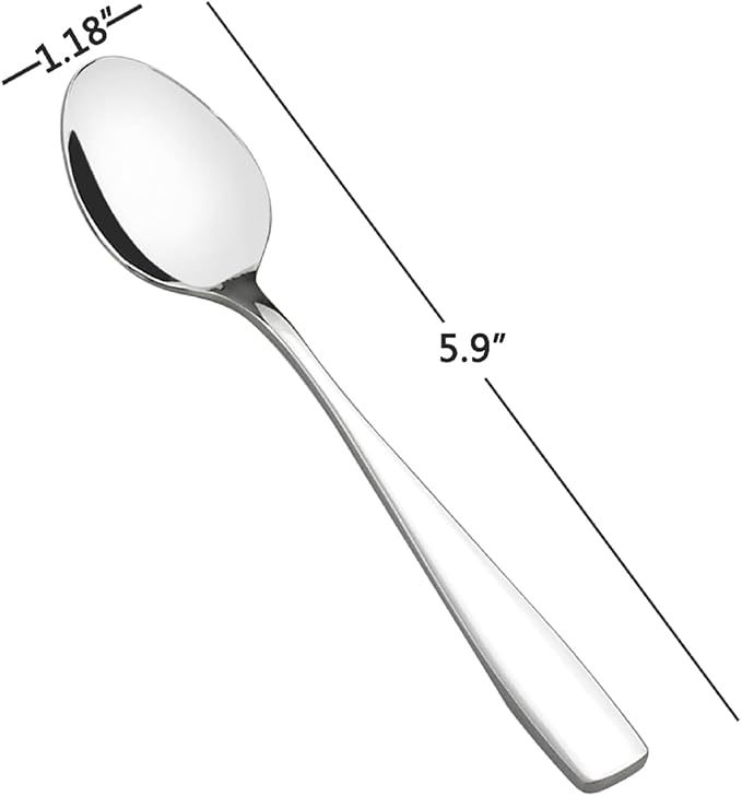 16-Piece Stainless Steel Teaspoons, 5.9-Inch