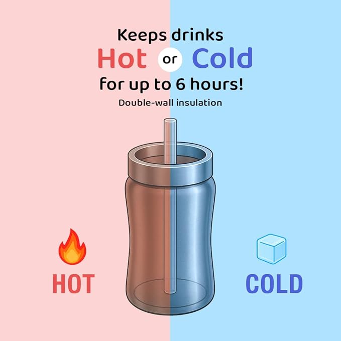 GROSMIMI Insulated 316 Stainless Steel Spill Proof Straw Cup, Water bottle with Flip Top for Toddlers, BPA Free (peach flower, 6oz)