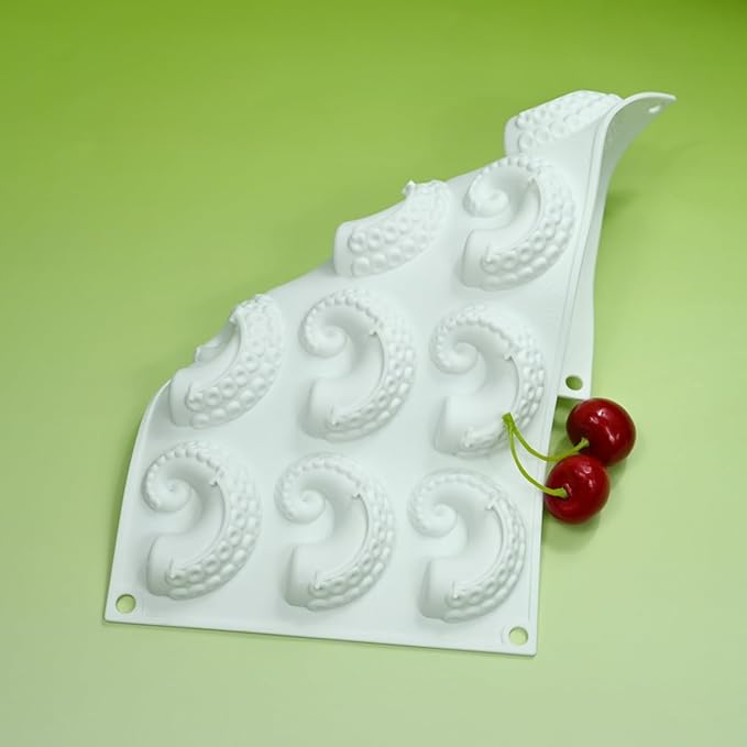 mostsom Sea Octopus Tentacles Silicone Mold Round Star Shaped Baking Mold Cake Border Fondant Molds Cake Decorating Tools (G_11.76x6.88x0.68 inch)