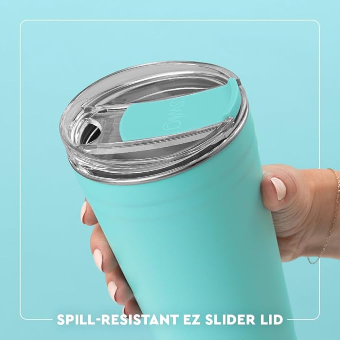 Swig Life 24oz Party Cup, Stackable Insulated Travel Coffee Tumbler with EZ Slider Lid, Cup Holder Friendly, Stainless Steel 24 oz Tumbler, Reusable Mug (Saturdays In Norman)