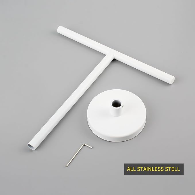 GERZWY SUS 304 Stainless Steel Free Standing Modern Hand Towel Holder Countertop Towel Ring, White