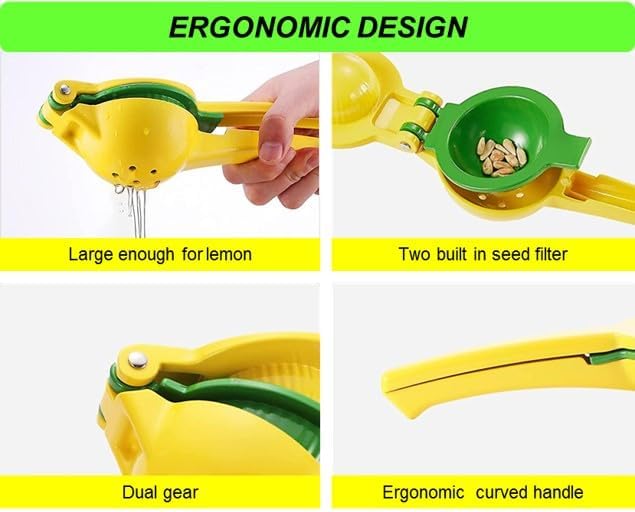 2Pcs Lemon Squeezer and Zester Grater Set, Citrus Juicer, Hand Press, Easy to Use, Ideal for Parmesan Cheese Grater, Lemon and Ginger Zester