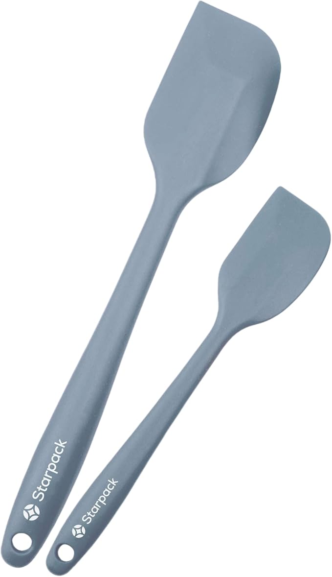 Starpack 'Scrape & Stir' Silicone Spatula Set (2 Pcs) - Heat Resistant Spatulas Set 600°F - Food Grade Kitchen Spatulas - LFGB Grade Nonstick Baking and Cooking Rubber Spatula Set