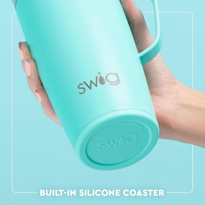 Swig Life 22oz Travel Mug, Insulated Tumbler with Handle and Lid, Travel Coffee Mug, Cup Holder Friendly, Stainless Steel 22 oz Tumbler, Reusable Insulated with Lid (Giddy Up)