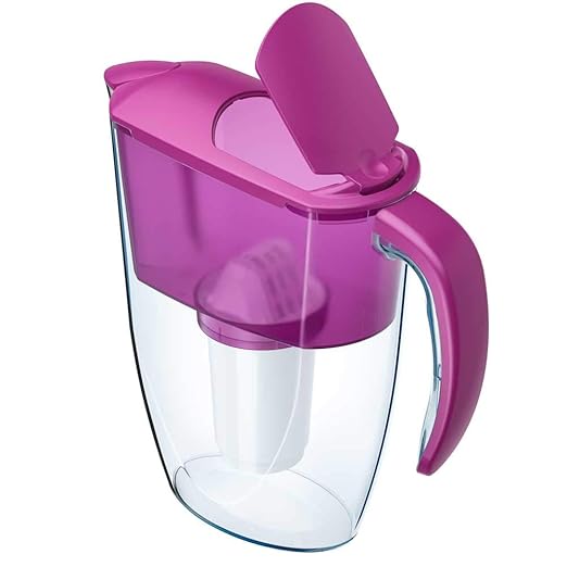 AQUAPHOR Smile Water Filter Jug - 2.9L, Fits Fridge Door, Student-Friendly | Lightweight, Space-Saving, Includes 1xA5 350L Filter with Added Magnesium, Reduces Limescale, Chlorine, Microplastics-Pink