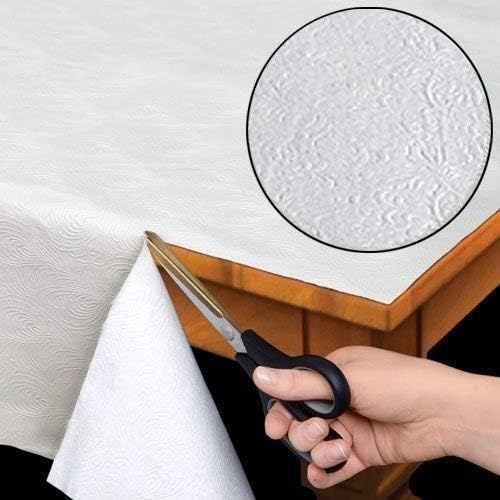 Home Bargains Plus Quilted Heavy Duty Table Pad Protector with Flannel Backing, Cut to Fit, Heat Resistant, Wipe Clean, Protects Table from Spills and Scratches, White, 52” x 90” Rectangle