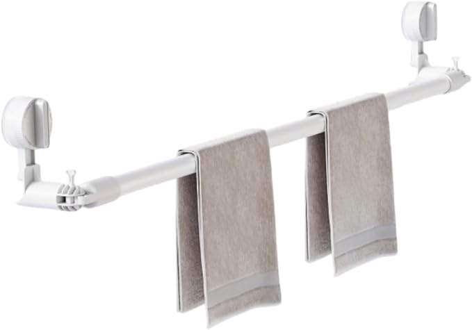 Towel Bar for Bathroom Wall Mounted,Adjustable No Drill Towel Rack,Rustproof Towel Holder,Retractable Drying Rack for Clothes,Space-Saving Towel Hanger for Closet,Bedroom,Balcony,20-34in