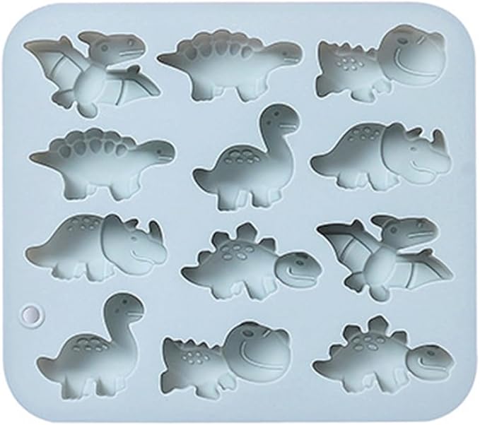 Silicone Cake Pop Mold Non Stick Fancy Mold Cake Pan 12 Cavity dinosaur shape Candy Cupcake Cornbread Chocolate Brownie Gummy Resin Crafts Cake