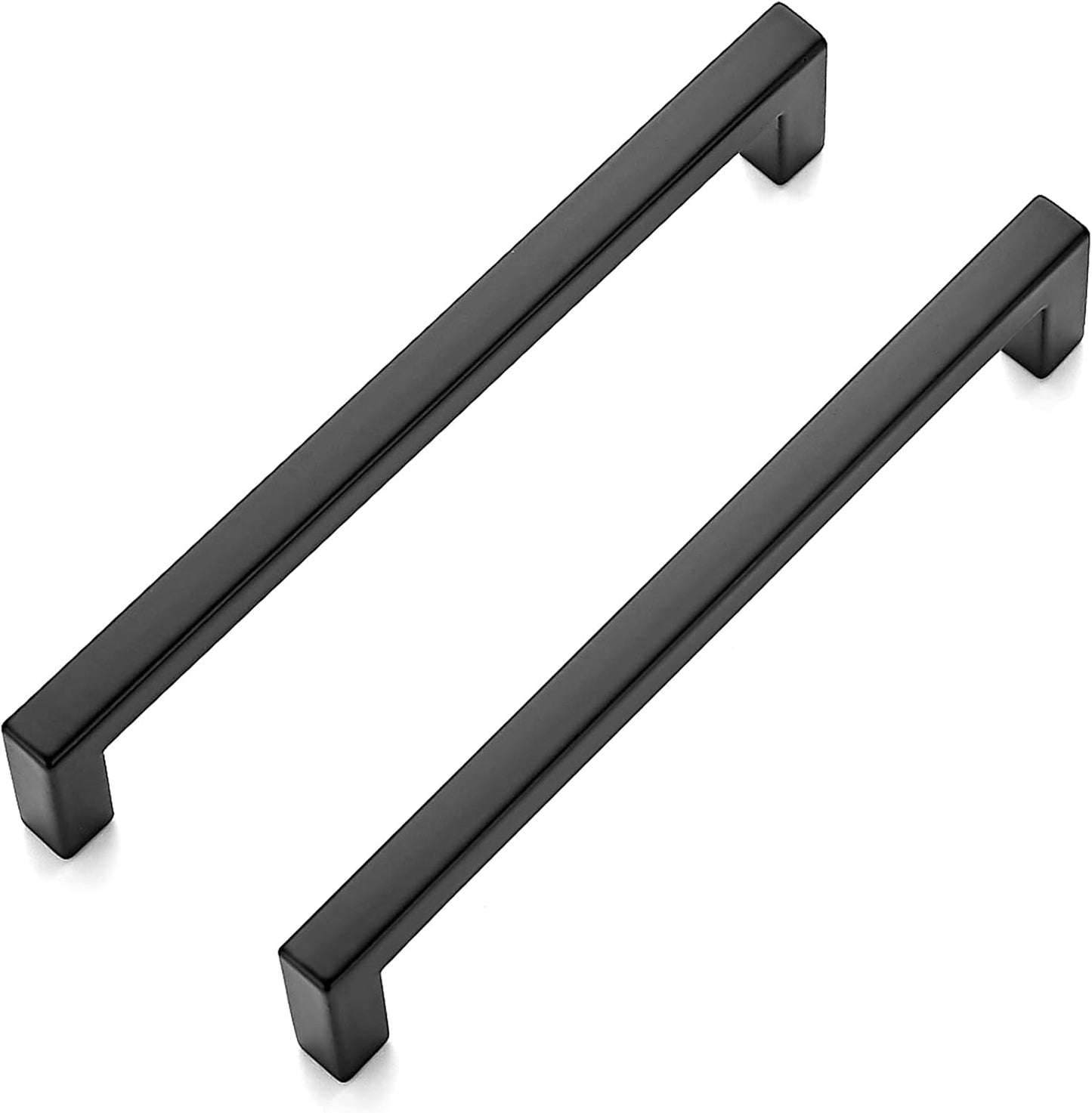Ravinte 20 Pack 5 Inch Hole Center Solid Slim Square Pulls Matte Black Kitchen Cabinet Handles Square Bar Drawer Handles Flat Black Drawer Pulls for Cupboard Dresser and Cabinets