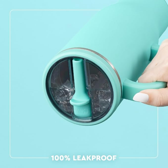 Swig Life 30oz Mega Mug, 30oz Tumbler with Handle and Straw, Large Insulated Tumblers, Cup Holder Friendly Travel Mug, Stainless Steel 30 oz Tumbler, Reusable Insulated Water Bottle (Green Thumb)