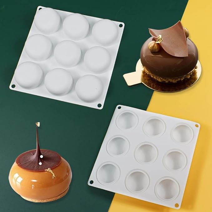Silicone Mold Fondant Cake Mold DIY Chocolate Baking Tools Cake Decoration Accessories Bakeware (Round)