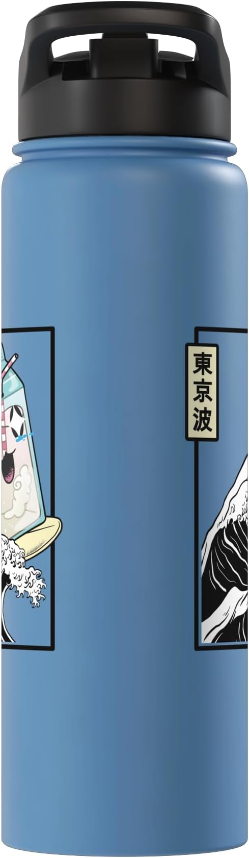 Happy Milk Carton Surfing Kanagawa Wave Kawaii Aesthetic Stainless Steel Insulated Water Bottle