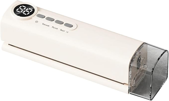 Vacuum Sealer Machine, Mini Vacuum Sealer Wireless Multifunctional Food With Suction Dry/Moist Sealing Machine Plastic Bag Heat for Food(White)