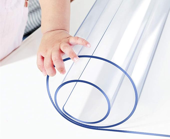 Clear Table Protector Plastic Table Cloths PVC Night Stand Table Cover Mat Office Desk Mat Shelf Surface Protection Crystal Children Painting Cover Pad Transprent Rectangular 36x63 inch