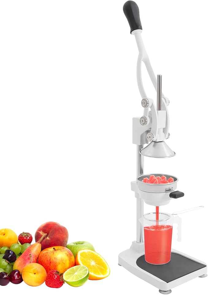 Commercial Manual Juicer, Hand Press Juice Extractor,Heavy Duty 304 Stainless Steel Juice Extraction Machine with Dual Press Heads for Home Café