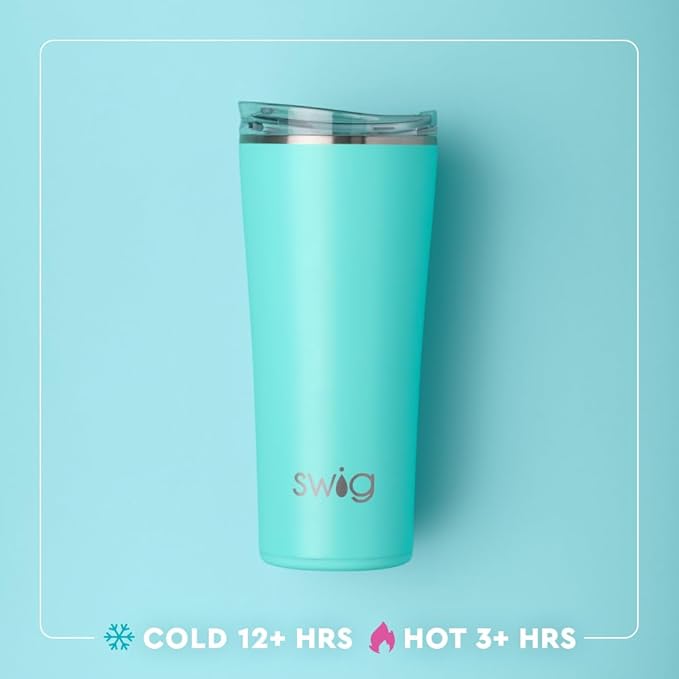 Swig Life 22oz Insulated Tumbler, Travel Coffee Tumbler with Lid, Cup Holder Friendly Travel Coffee Mug, Stainless Steel (Garden Party)