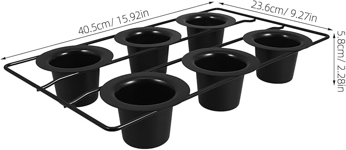 Nonstick Thick Carbon Steel 6-cup Muffin Pan Deep Baking Tray for Oven Pudding Popover Baking, Black Sturdy Bakeware for Muffins and Cupcakes