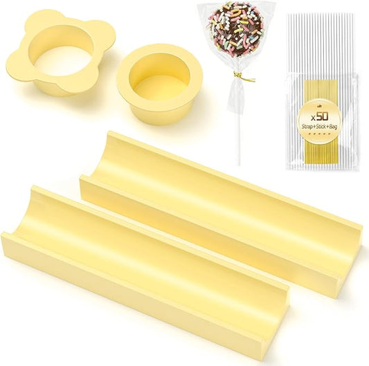 Circle Cake Pop Mold for Baking with 50PCS Cake Pop Sticks Bags Ties,Baking Molds for Birthday Wedding Baby Shower Kids Party Desserts.