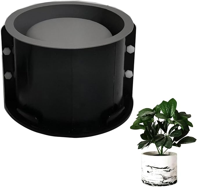 6inch Silicone Flower Pot Mold, Double Layer Round Concrete Flower Pot Molds, Large Succulent Planter Silicone Molds, for Succulent Bonsai Decorating, DIY Flowers Pots Mold, Garden Decorations