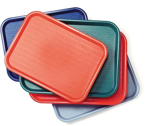 Carlisle FoodService Products CT121661 Cafe Standard Plastic Cafeteria/Fast Food Tray, NSF Certified, BPA Free, 16" Length x 12" Width, Burgundy (Pack of 24)