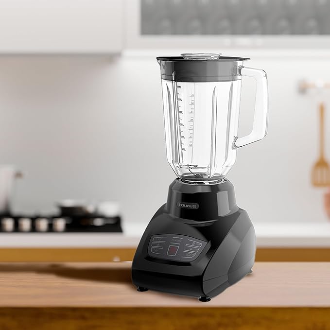Taurus SEVILLA Countertop Blender | 48 oz Diamond Shaped Glass Jar | Touch Panel Controls with 6 Smart Pre Programmed Settings, 8 Speed Control & pulse function built-in | 550 watts