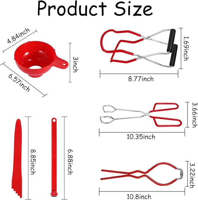 6PCS Canning Supplies Canning Kit, Canning Essentials Set, Canning Supplies Essentials Boxed Set Canning Supplies Starter Kit Included Canning Jar Lifter Canning Funnel Bubble Popper