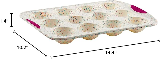 Trudeau Structure White Confetti Reinforced Silicone 12 Cup Dome Cake Pan/Mold (05118652)