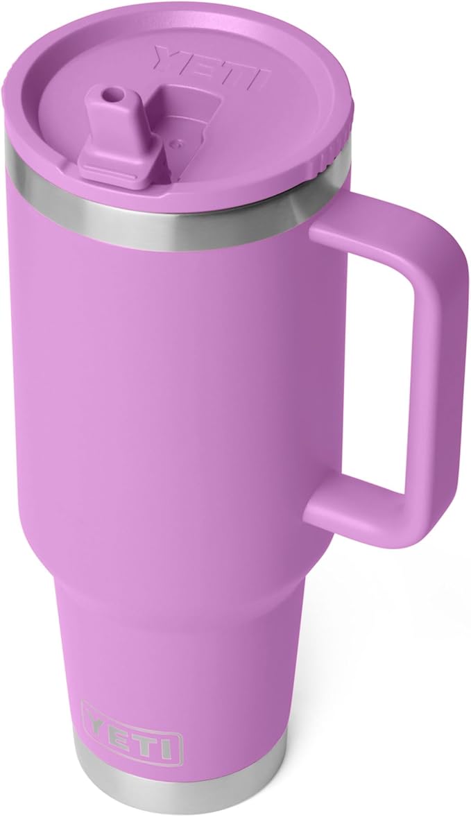 YETI Rambler 40 oz Travel Mug with Flip Straw Lid – Stainless Steel, Vacuum Insulated, Leakproof, Cup Holder Friendly