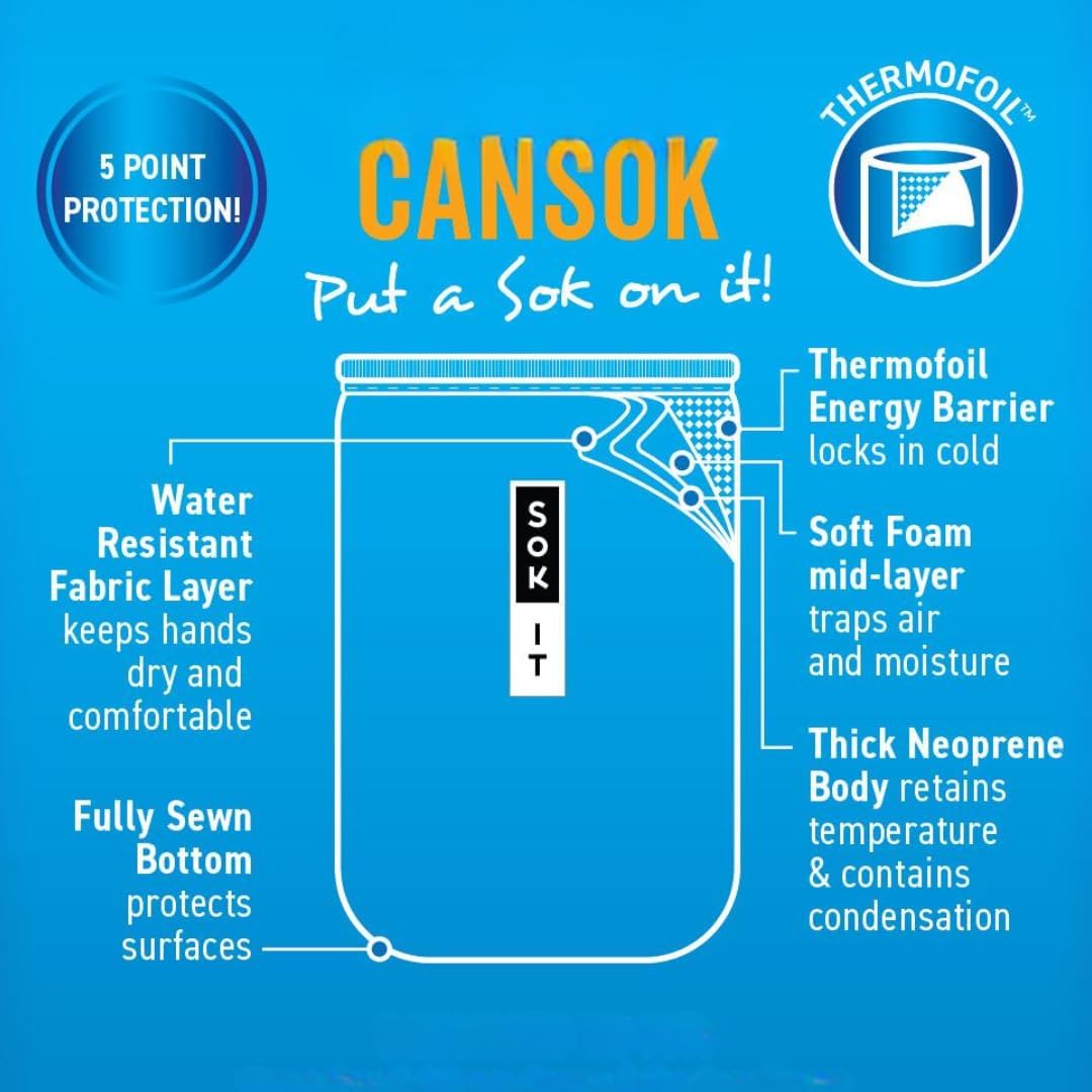 Sok It CanSok Sleeve for Beer & Soda Insulated Neoprene Cover (Midnight Harvest, 12oz Can Sleeve)