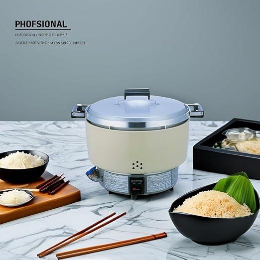 Thunder Group RER55ASN Rice Cooker, Natural Gas, 55 Cup uncooked Rice Capacity, 23" x 18-1/2" x 17-3/4", Lift-Off Cover, Automatic simmers, Piezo Pilot Ignition, Accurate an