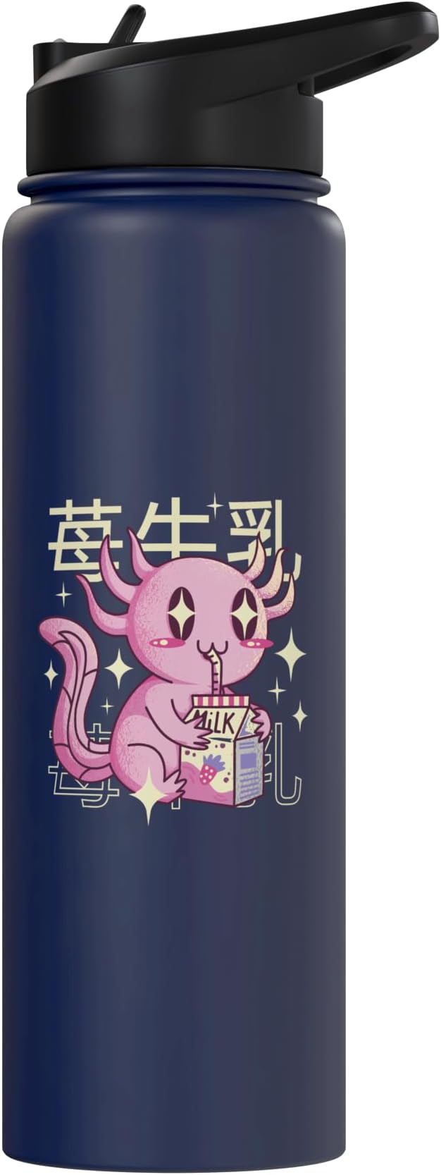Cute Sea Creature Drinking Milk Japanese Art Kawaii Stainless Steel Insulated Water Bottle