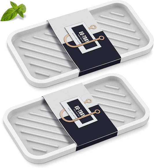 EG-SIPRO Silicone Sink Organizer Tray, WHWH Color, Unisex, 2-Pack