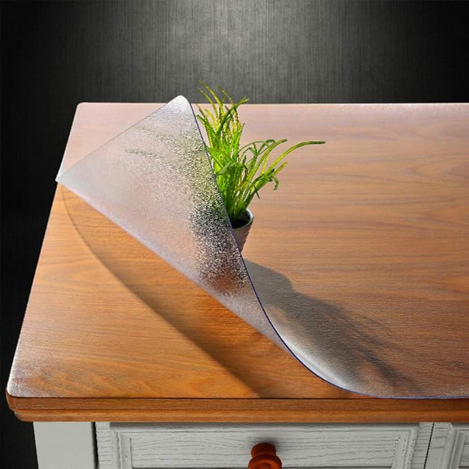 NECAUX Custom 16 x 28 Inch Frosted Desk Cover Protector, 1.5mm Thick Plastic Desk Pad Mat, Table Cover Tablecloth Protector for Office Computer Writing Desk, Side Table, End Table, Night Stand Dresser